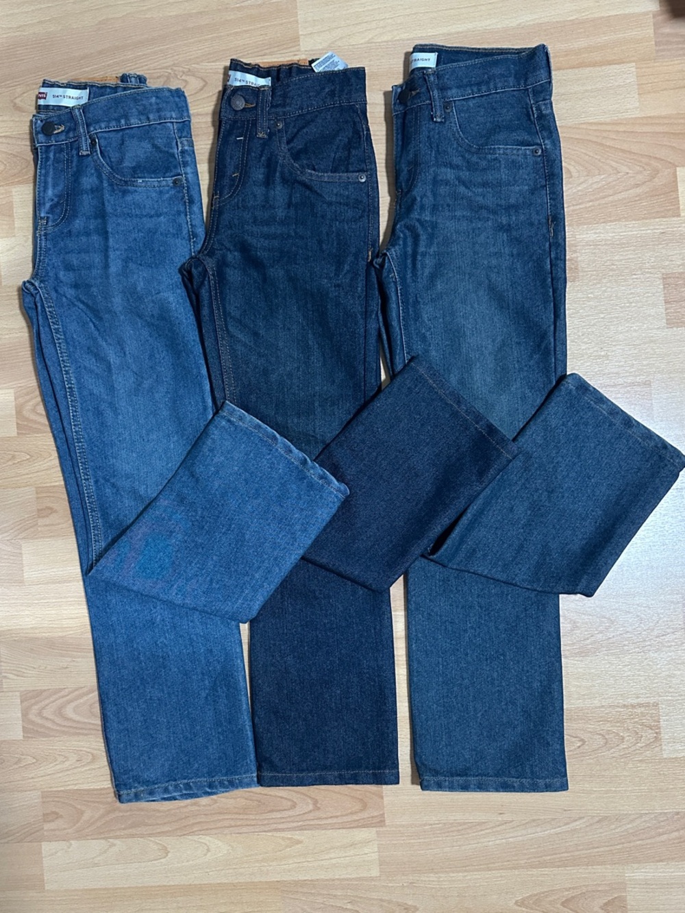 Boys Levi Blue Straight-Leg Jeans - Classic Dark Wash style 514 3 for 45